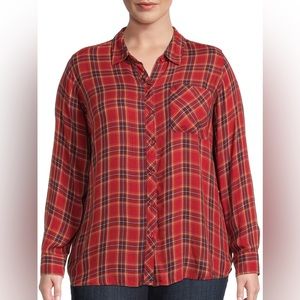 Time and Tru Long Sleeve Plaid Button Down 2x